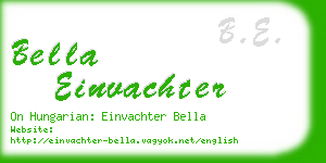 bella einvachter business card